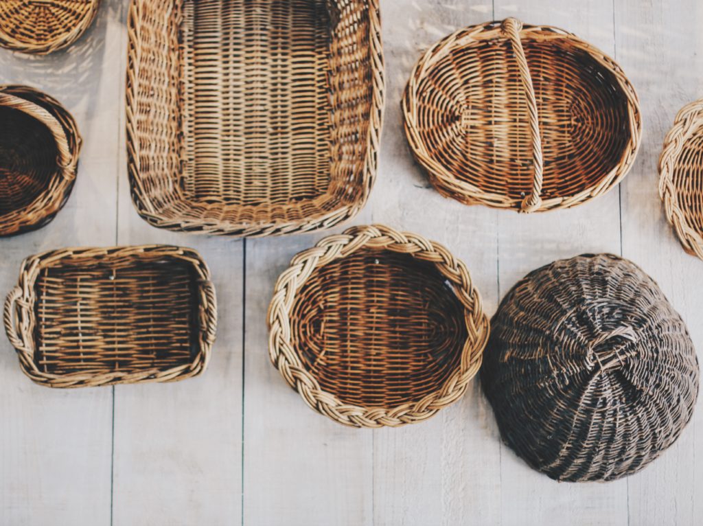 baskets on a white background
