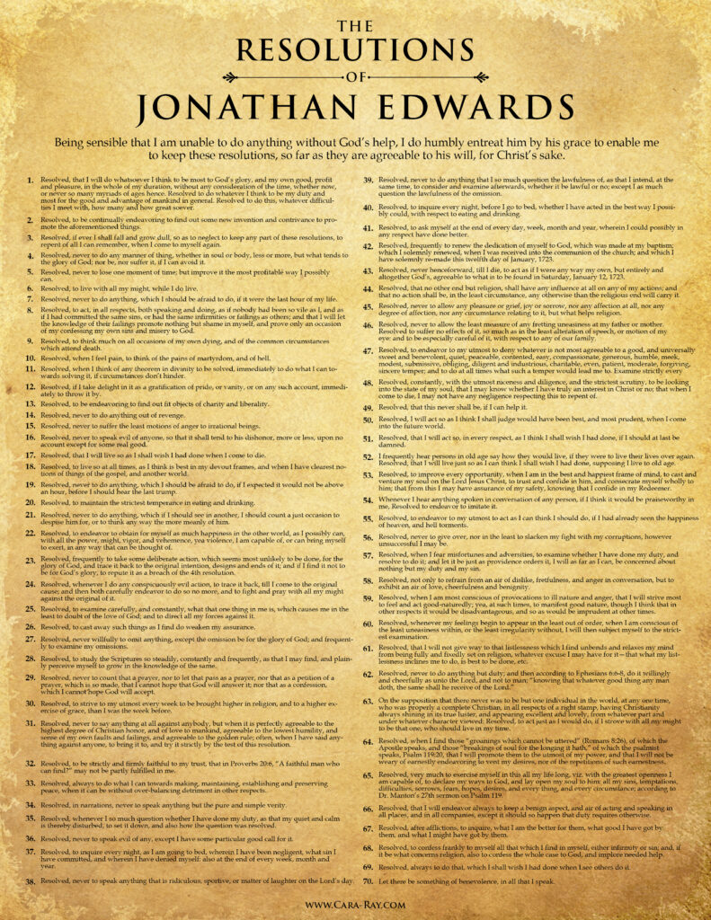 The Resolutions of Jonathan Edwards