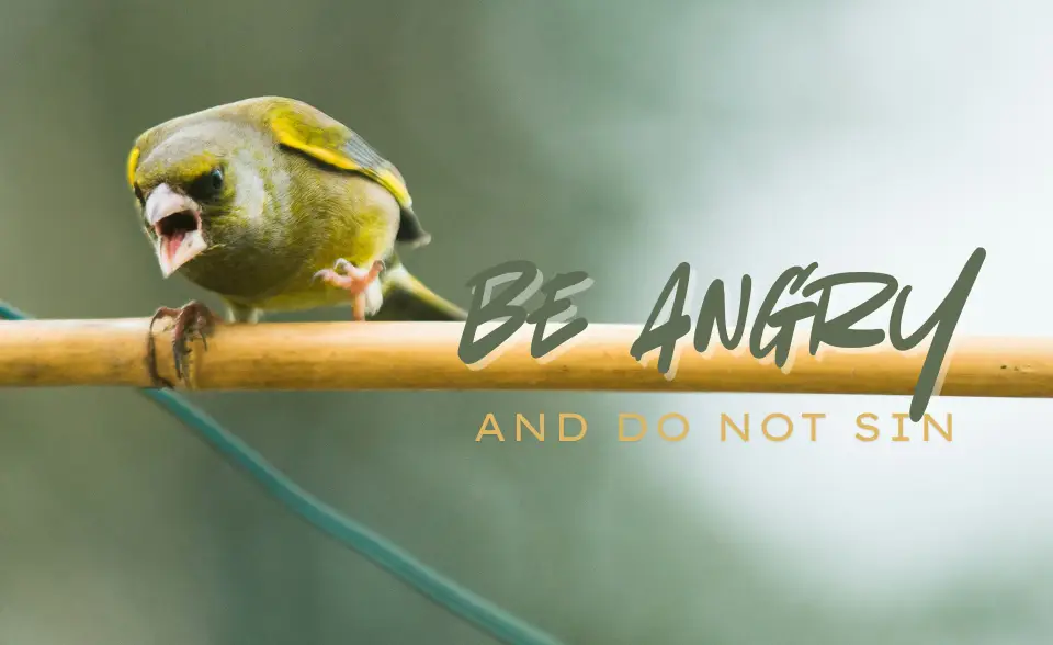 Be angry and do not sin